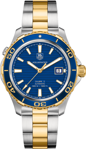 TAG Heuer Aquaracer 500M Calibre 5 41 Stainless Steel / Yellow Gold / Blue / Bracelet